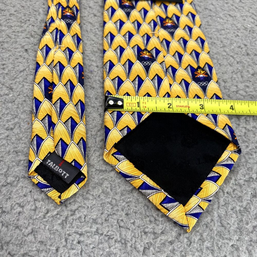 VTG Robert Talbott Men Silk Necktie Salt Lake 2002 Olympic Torch Corpcore Formal - Picture 5 of 8